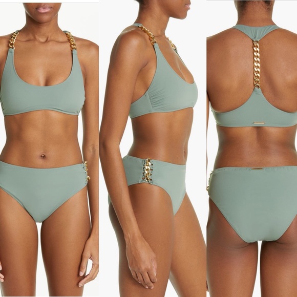 NWOT Stella McCartney Falabella Chain Detail Bikini Top and Bottoms Size S $789 - Picture 3 of 16